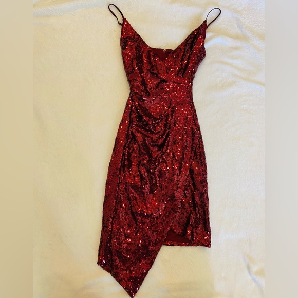 b smart red sequin dress Juniors' B. Smart Halter Sequin Bodycon Mini Dress